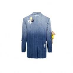 13 De Marzo X Smiley Gradient Suit Jacket Washed Blue