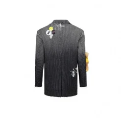 13 De Marzo X Smiley Gradient Suit Jacket Washed Black
