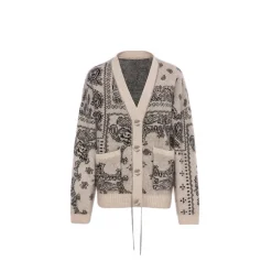 Diana Vevina Chain Totem Cardigan Khaki