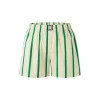 Diana Vevina Color Blocked Striped Shorts Green
