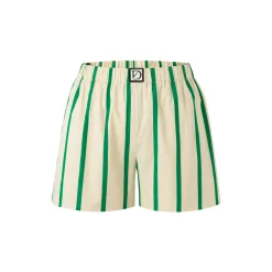 Diana Vevina Color Blocked Striped Shorts Green