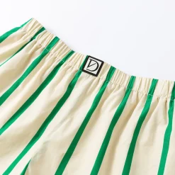 Diana Vevina Color Blocked Striped Shorts Green