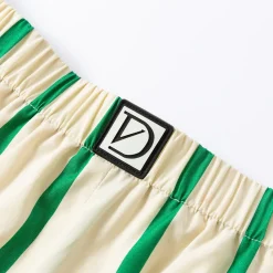 Diana Vevina Color Blocked Striped Shorts Green