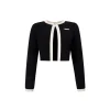 Diana Vevina Colour Block Knit Jacket Black