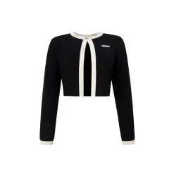 Diana Vevina Colour Block Knit Jacket Black