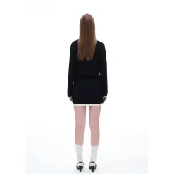 Diana Vevina Colour Block Knit Jacket Black