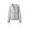 Diana Vevina Drawstring Totem Cardigan Grey