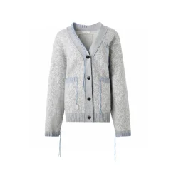 Diana Vevina Drawstring Totem Cardigan Grey