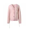 Diana Vevina Drawstring Totem Cardigan Pink
