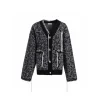 Diana Vevina Drawstring Totem Cardigan Black