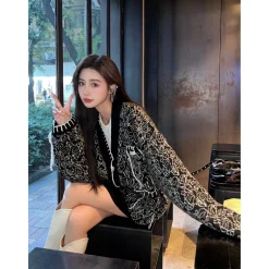 Diana Vevina Drawstring Totem Cardigan Black