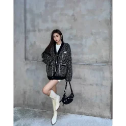 Diana Vevina Drawstring Totem Cardigan Black