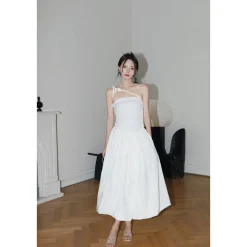 Diana Vevina French Style Halter Dress White