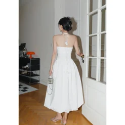 Diana Vevina French Style Halter Dress White