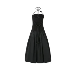 Diana Vevina French Style Halter Dress Black