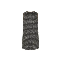 Diana Vevina Gold & Black Tweed Chain Dress