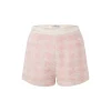 Diana Vevina Houndstooth Tweed Shorts Pink
