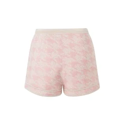 Diana Vevina Houndstooth Tweed Shorts Pink