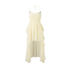 Diana Vevina Irregular Lace Sling Long Dress