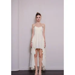Diana Vevina Irregular Lace Sling Long Dress