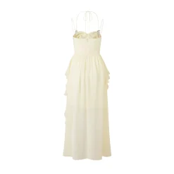 Diana Vevina Irregular Lace Sling Long Dress
