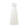 Eimismosol Bow Tie Hot-Drilled Patchwork Long Dress White