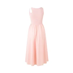 Eimismosol Bow Tie Hot-Drilled Patchwork Long Dress Pink