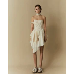 Elywood Bandeau Short Dress White