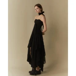 Elywood Black Layering Bandeau Dress