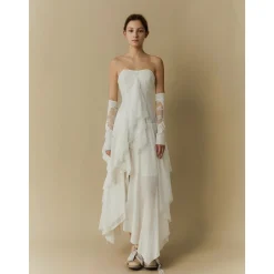 Elywood White Layering Bandeau Dress