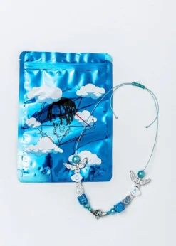 EVAE+ Black Lux Smiley Cloud Necklace Blue