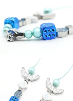 EVAE+ Black Lux Smiley Cloud Necklace Blue