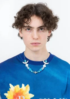 EVAE+ Black Lux Smiley Cloud Necklace Blue