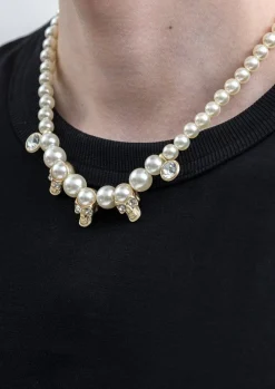 EVAE+ Pearl And Skull Necklace