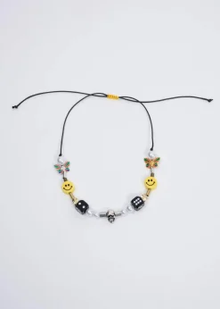 EVAE+ Smiley Pearl Necklace Black