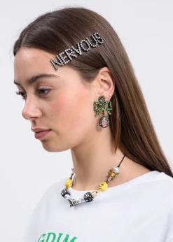 EVAE+ Smiley Pearl Necklace Black