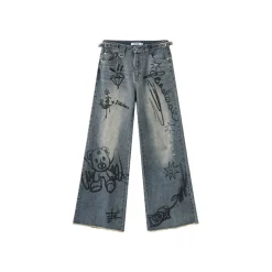 Fordare Bear Graffiti Oversized Jeans