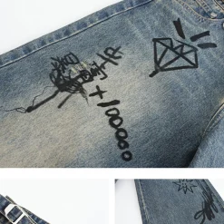 Fordare Bear Graffiti Oversized Jeans