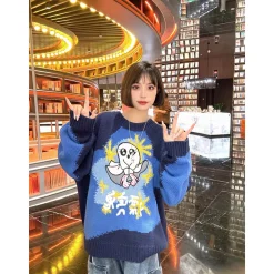 Fordare Color Blocked Pretty Ghost Sweater