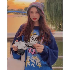 Fordare Color Blocked Pretty Ghost Sweater