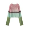 Fordare Rainbow Overlong Sleeve Knit Sweater