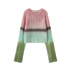 Fordare Rainbow Overlong Sleeve Knit Sweater