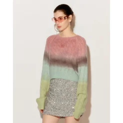 Fordare Rainbow Overlong Sleeve Knit Sweater