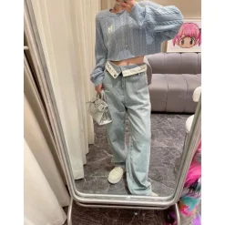 Herlian Bite Flip Logo Denim Pants