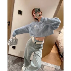 Herlian Bite Flip Logo Denim Pants