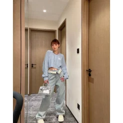 Herlian Bite Flip Logo Denim Pants