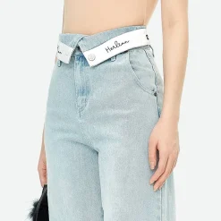Herlian Bite Flip Logo Denim Pants