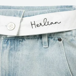 Herlian Bite Flip Logo Denim Pants