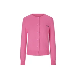 Herlian Designer Buttons Slim-Fit Knitted Cardigan Pink