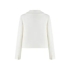 Herlian Detachable Bow Doll Collar Tweed Jacket White